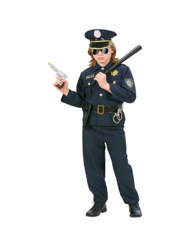 Disfraz de policía Infantil, Azul Marino, para Carnaval, Fiesta, Teatro