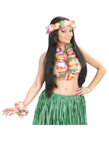 Set Hawaiano de Flores de Lujo Tienda de disfraces online - Mercadisfraces