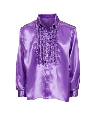 Camisa Raso con chorreras en Violeta Tienda de disfraces online - Mercadisfraces