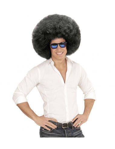 Peluca Afro sobredimensionada negra unisex Tienda de disfraces online - Mercadisfraces