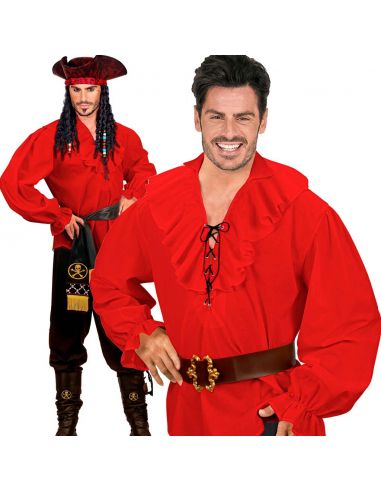 Camisa de Pirata en Rojo Tienda de disfraces online - Mercadisfraces