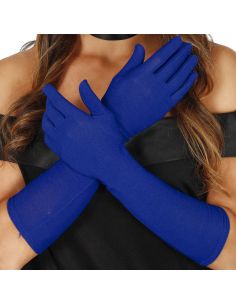 Guantes Azul Largos Tienda de disfraces online - Mercadisfraces