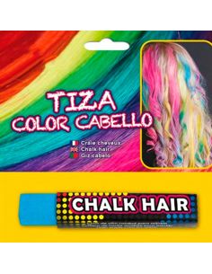 Tiza para colorear el cabello en color Azul Claro Tienda de disfraces online - Mercadisfraces