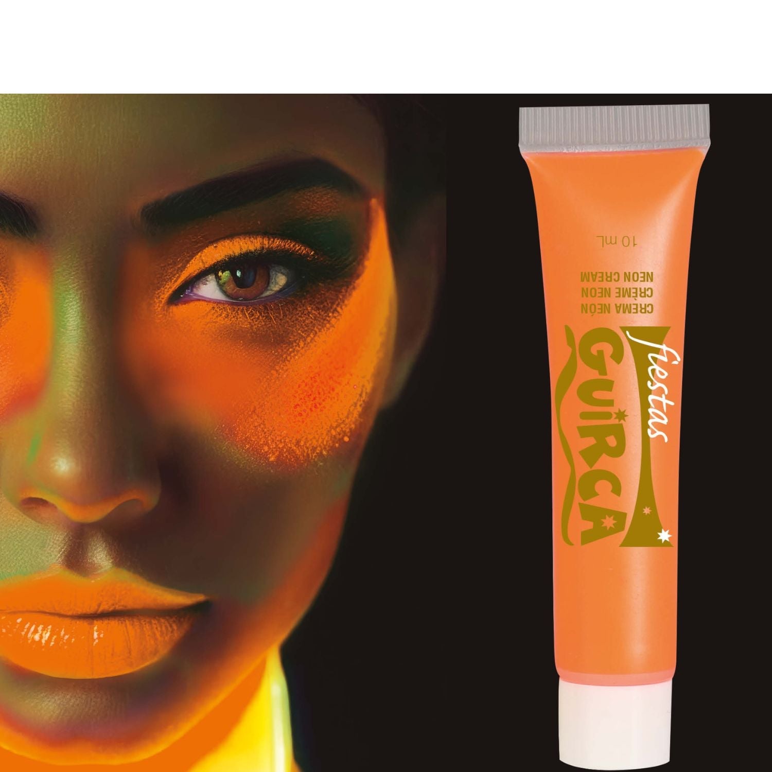 Maquillaje crema naranja neon Tienda de disfraces online - Mercadisfraces