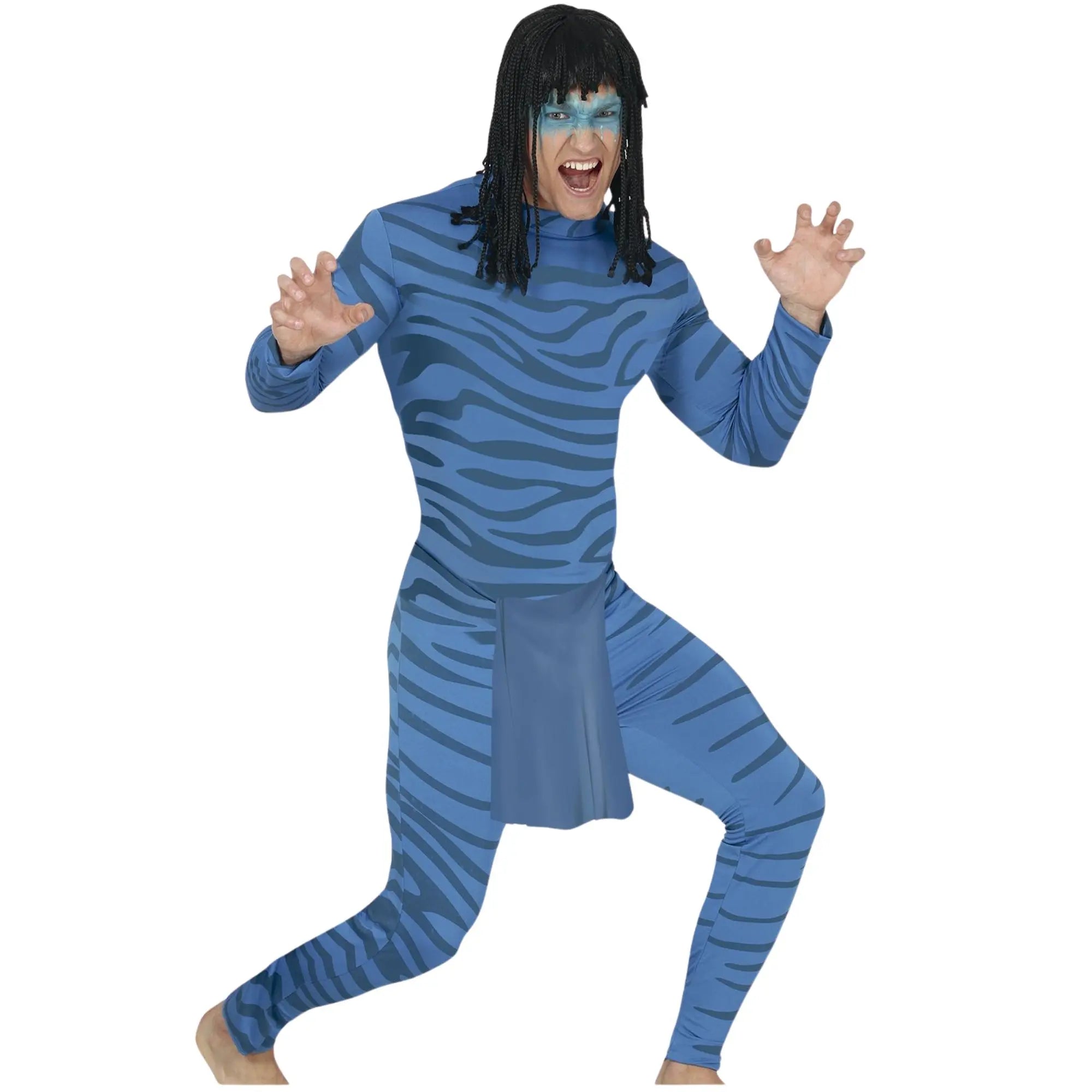 Disfraz de felino azul para adulto con mono completo original para Carnaval y Halloween
