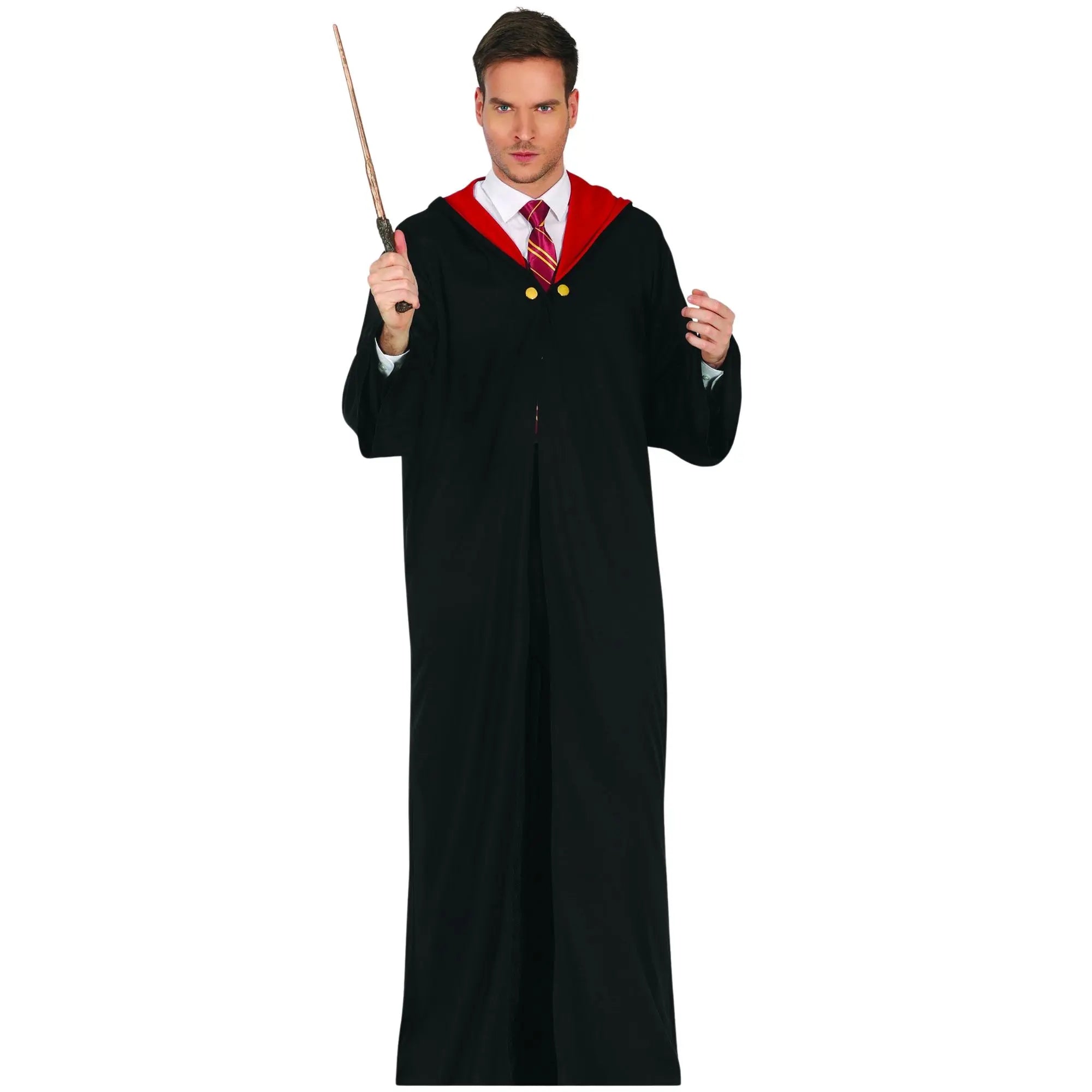Disfraz de estudiante de magia para adulto con túnica y capucha ideal para Carnaval y fiestas temáticas
