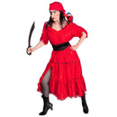 Disfraz de Corsaria del Caribe para mujer con vestido, cinturón, bandana y parche pirata