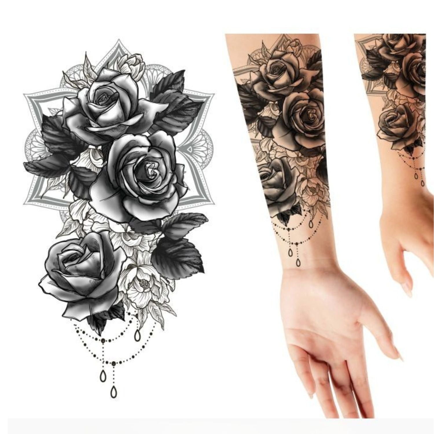 Tatuaje Rosas Tienda de disfraces online - Mercadisfraces