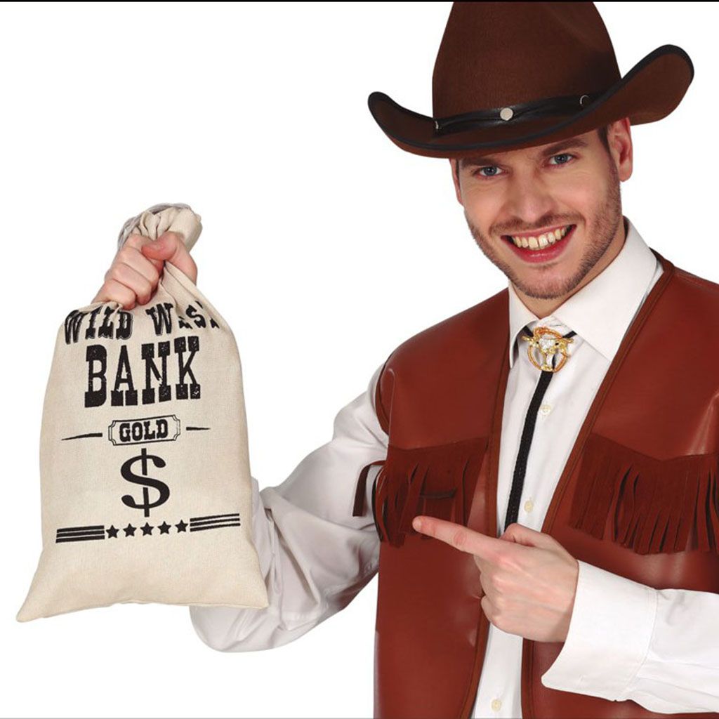 Bolsa Tela Dinero Cowboy Tienda de disfraces online - Mercadisfraces