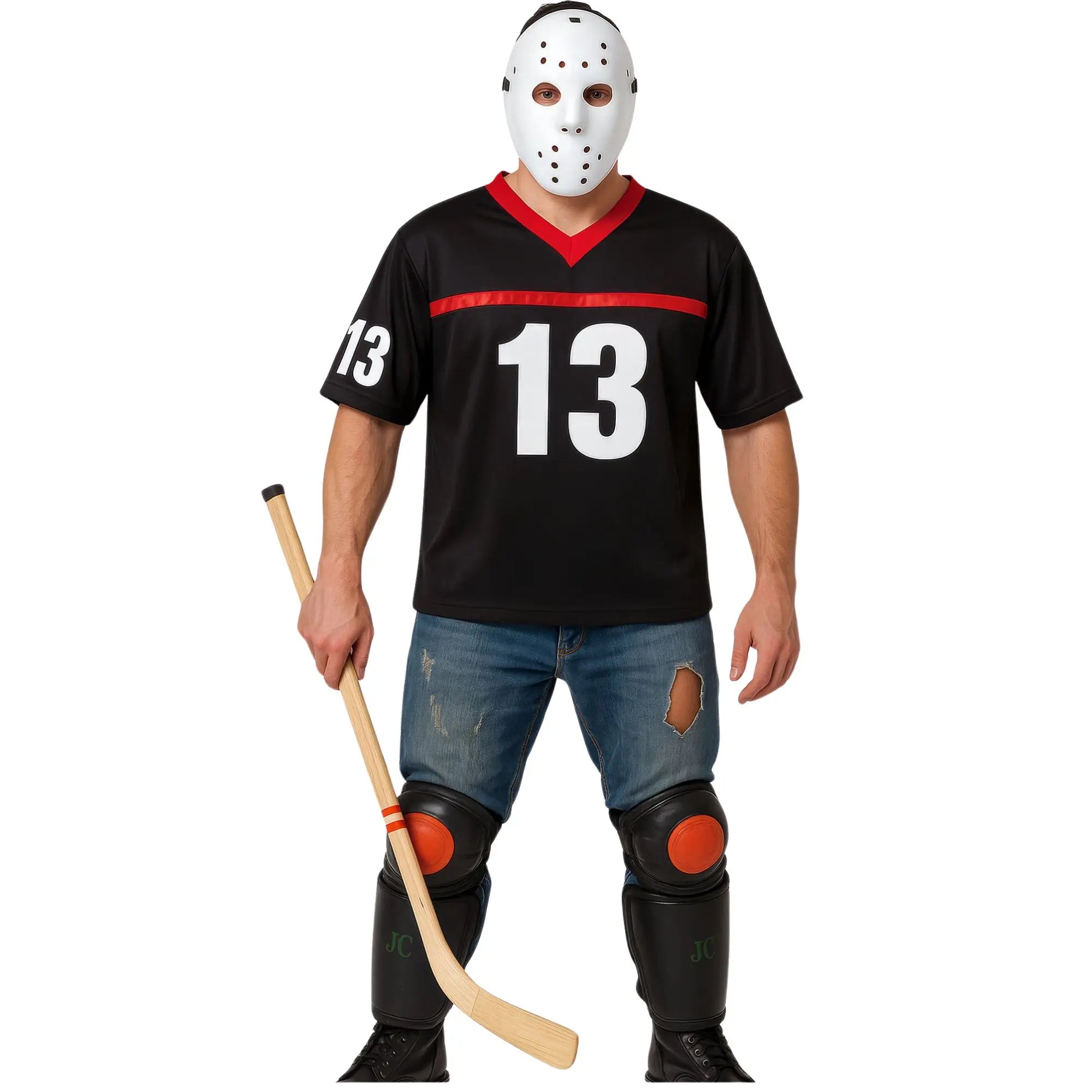 Disfraz de Jason para hombre con máscara, hombreras y camiseta ideal para Halloween o fiestas de terror