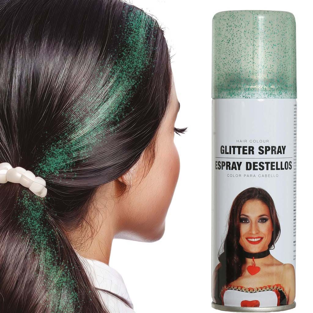 Spray Glitter Destellos Color Verde Tienda de disfraces online - Mercadisfraces