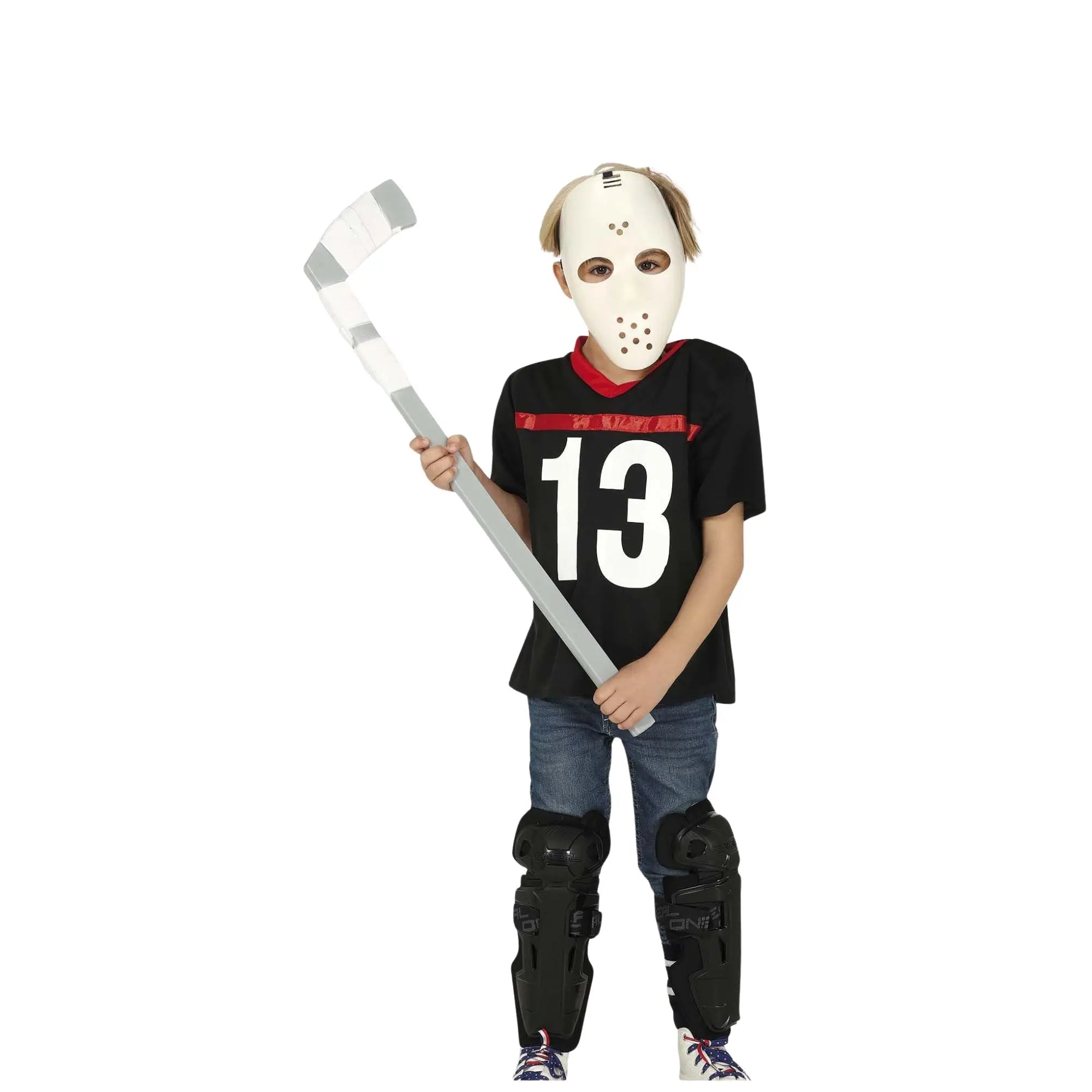 Disfraz de jugador de rugby zombie infantil con hombreras, camiseta y máscara para Halloween