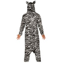 Adulto con disfraz de cebra tipo pijama para Carnaval