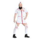 Disfraz de enfermera para hombre con bata blanca, cofia y medias para Carnaval o fiestas temáticas