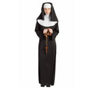 Disfraz de monja para adulto con túnica negra y velo blanco ideal para Carnaval y fiestas temáticas