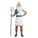 Disfraz de Neptuno para adulto con túnica, coraza, corona y accesorios de dios del mar para Carnaval o fiestas temáticas