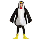 Disfraz de pingüino para adulto con cuerpo negro y blanco, pajarita y cubrebotas incluidos
