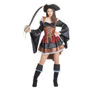 Disfraz de pirata original para mujer con vestido, cinturón y cubrebotas ideal para Carnaval y fiestas temáticas