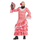 Disfraz de sevillana para adulto con vestido de volantes ideal para Carnaval, ferias y fiestas temáticas
