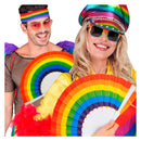 Abanico arcoíris multicolor para fiestas del Orgullo, Carnaval, festivales y celebraciones temáticas