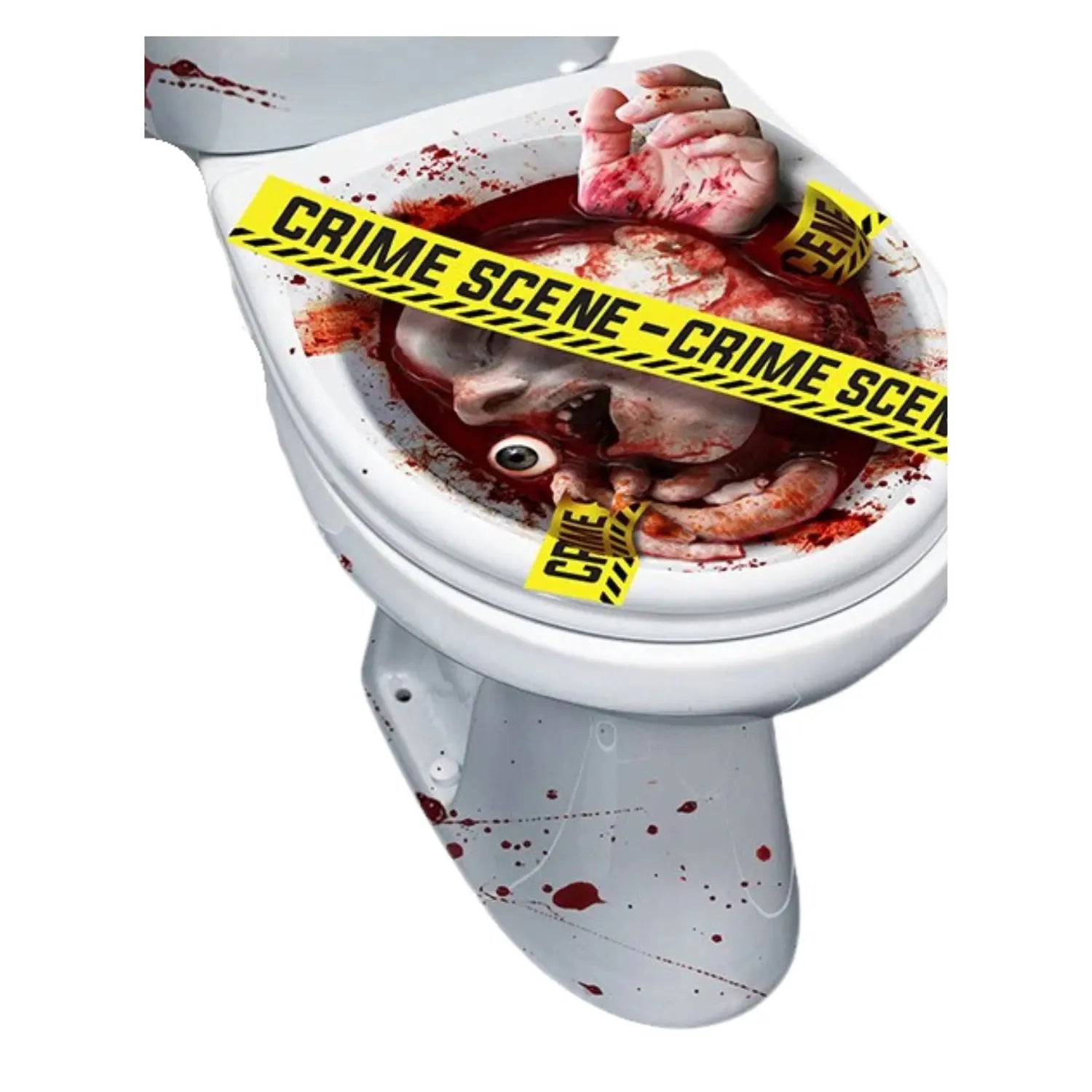Adhesivo decorativo para WC con escena del crimen y efectos sangrientos para Halloween