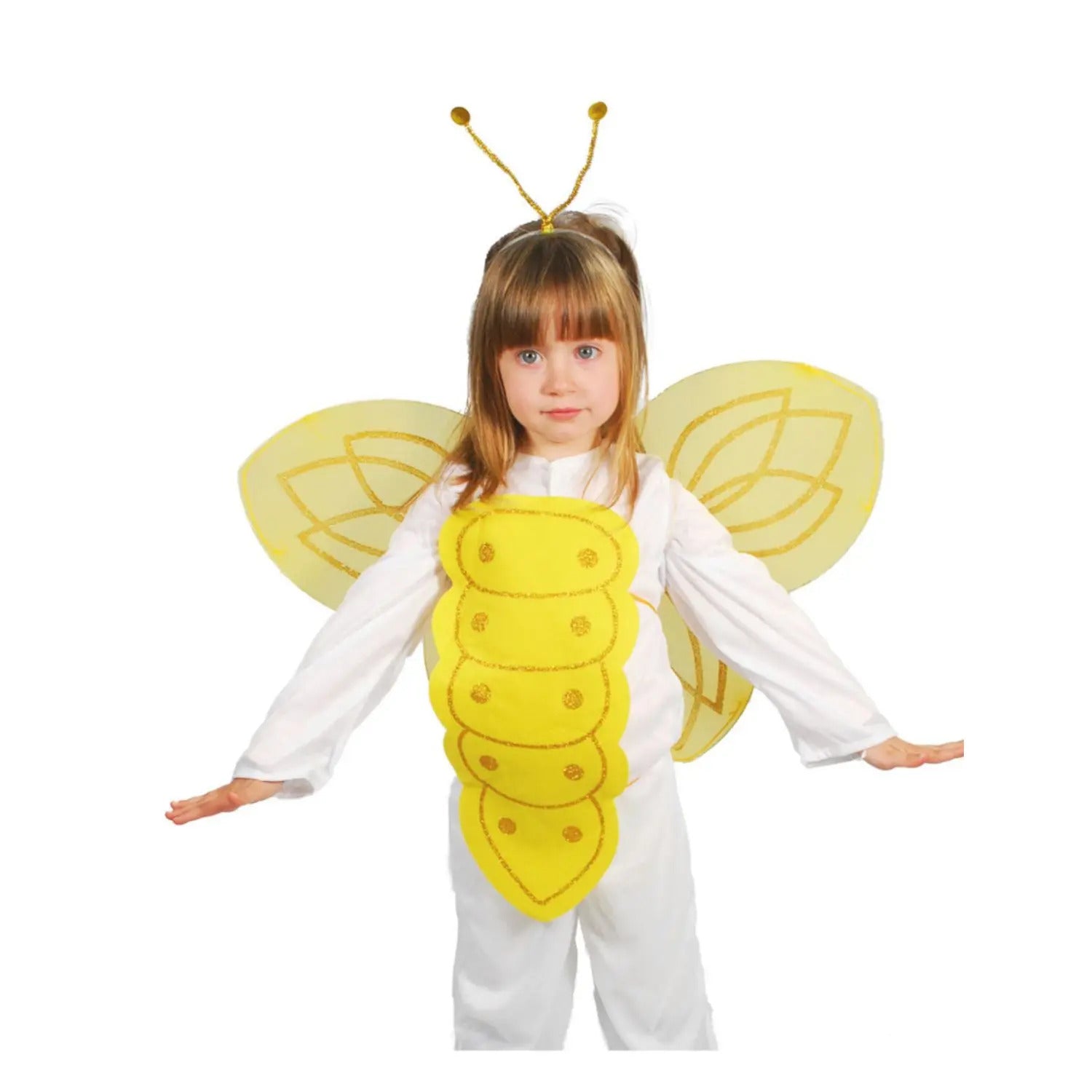 alas de abejita infantil con diadema de antenas complemento para look de temática animal en fiestas