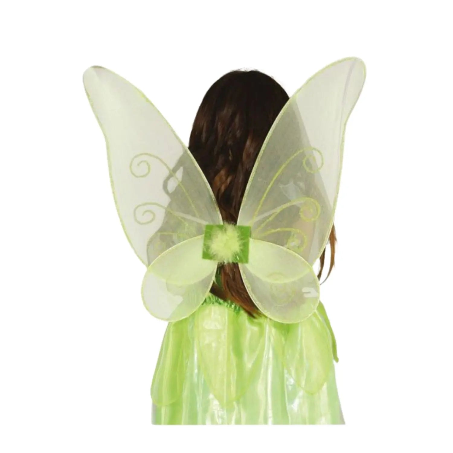 alas verdes tipo mariposa complemento para look de fantasía o hada en fiestas temáticas