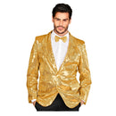 Americana dorada de lentejuelas para adulto ideal para fiestas y Carnaval