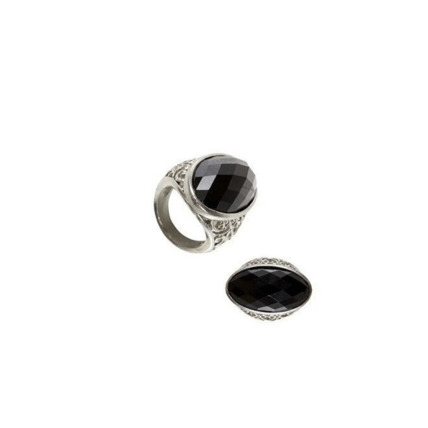 Anillo negro gótico para completar disfraces de Halloween y fantasía