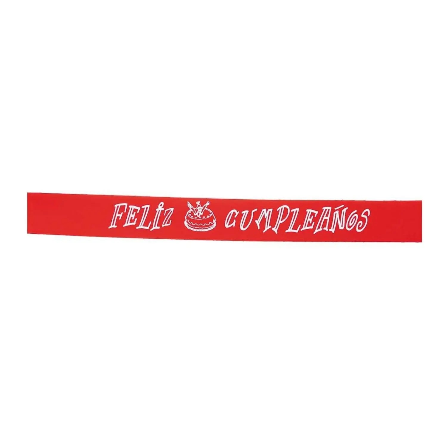banda roja feliz cumpleaños con letras doradas complemento para look de celebración de cumpleaños
