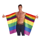 bandera arcoíris tipo capa 145x90 cm complemento para look pride o fiesta temática colorida