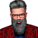 Barba y bigote canoso postizo para disfraz - mercadisfraces