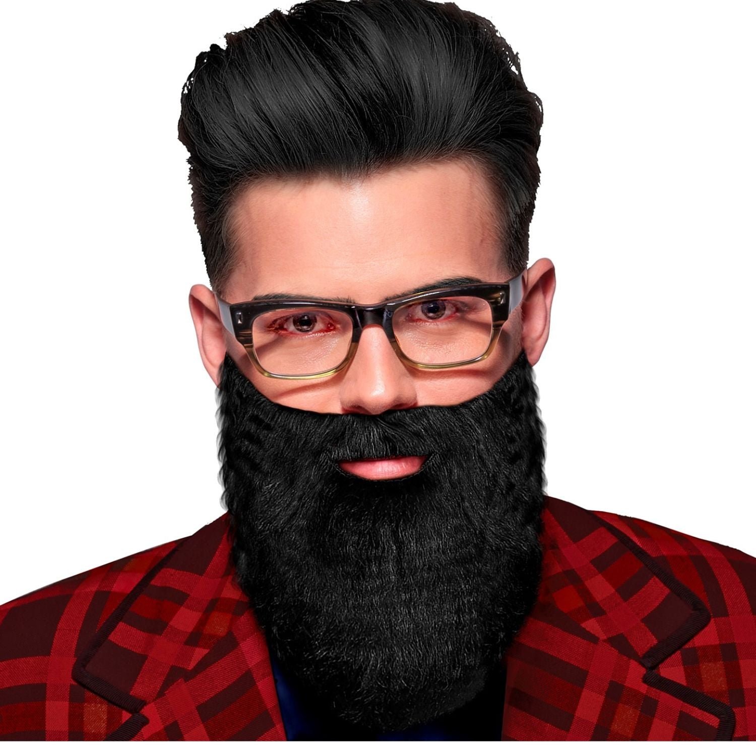Barba y bigote negro postizo para disfraz 