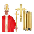 baston papal desmontable 170 cm complemento para look ceremonial o religioso en fiestas temáticas