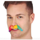 Bigote arcoíris postizo para disfraz divertido