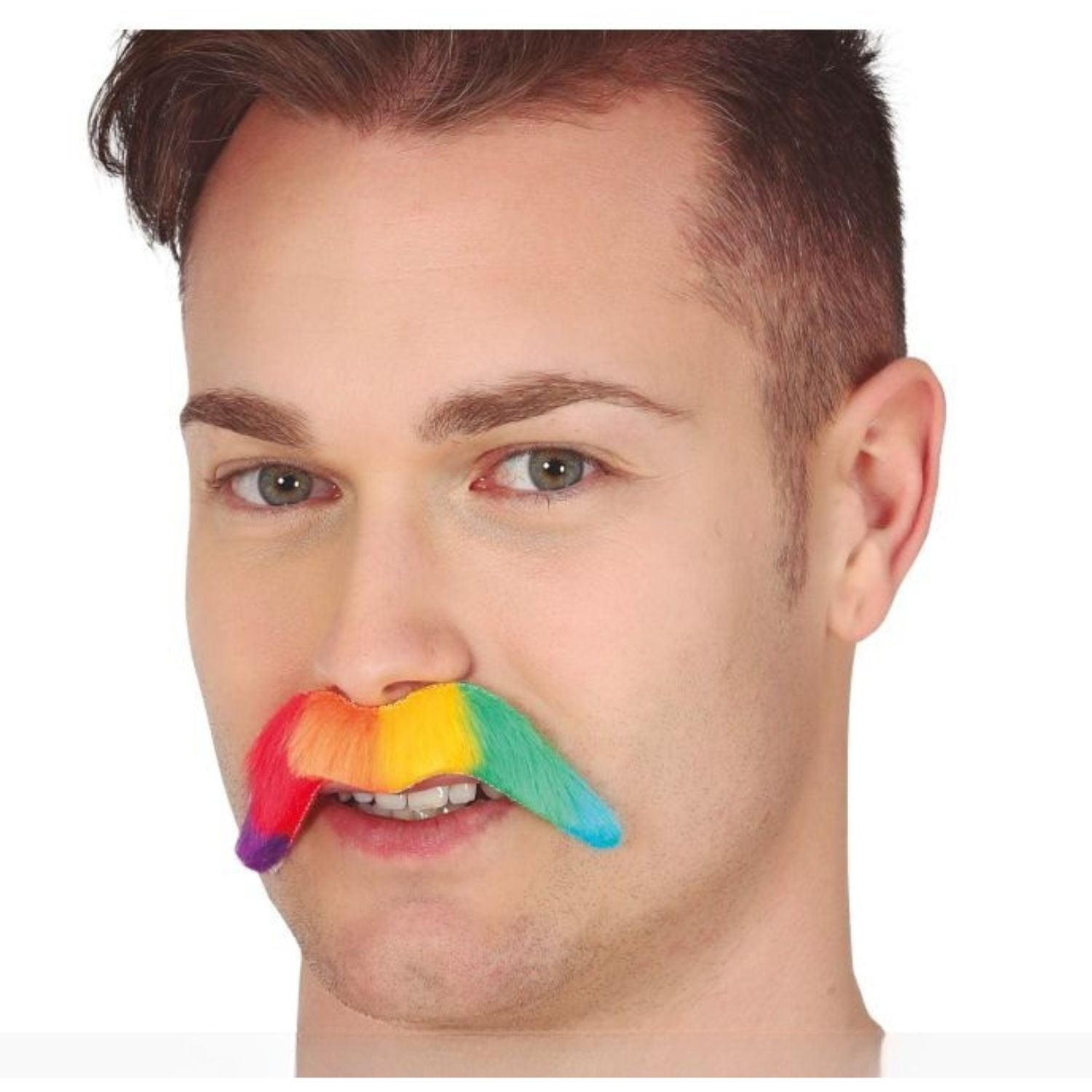 Bigote arcoíris postizo para disfraz divertido