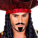 Bigote y perilla negra estilo mosquetero para disfraz histórico
