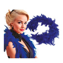 boa azulón de plumas complemento para look de cabaret o glamour en fiestas temáticas