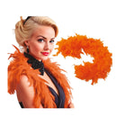 boa naranja de plumas complemento para look de fantasía o carnaval en fiestas temáticas