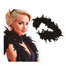 boa negra de plumas complemento para look de cabaret o glamour en fiestas temáticas