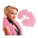 boa rosa de plumas complemento para look de fantasía o glamour en fiestas temáticas