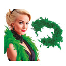 boa verde de plumas complemento para look de fantasía o carnaval en fiestas temáticas