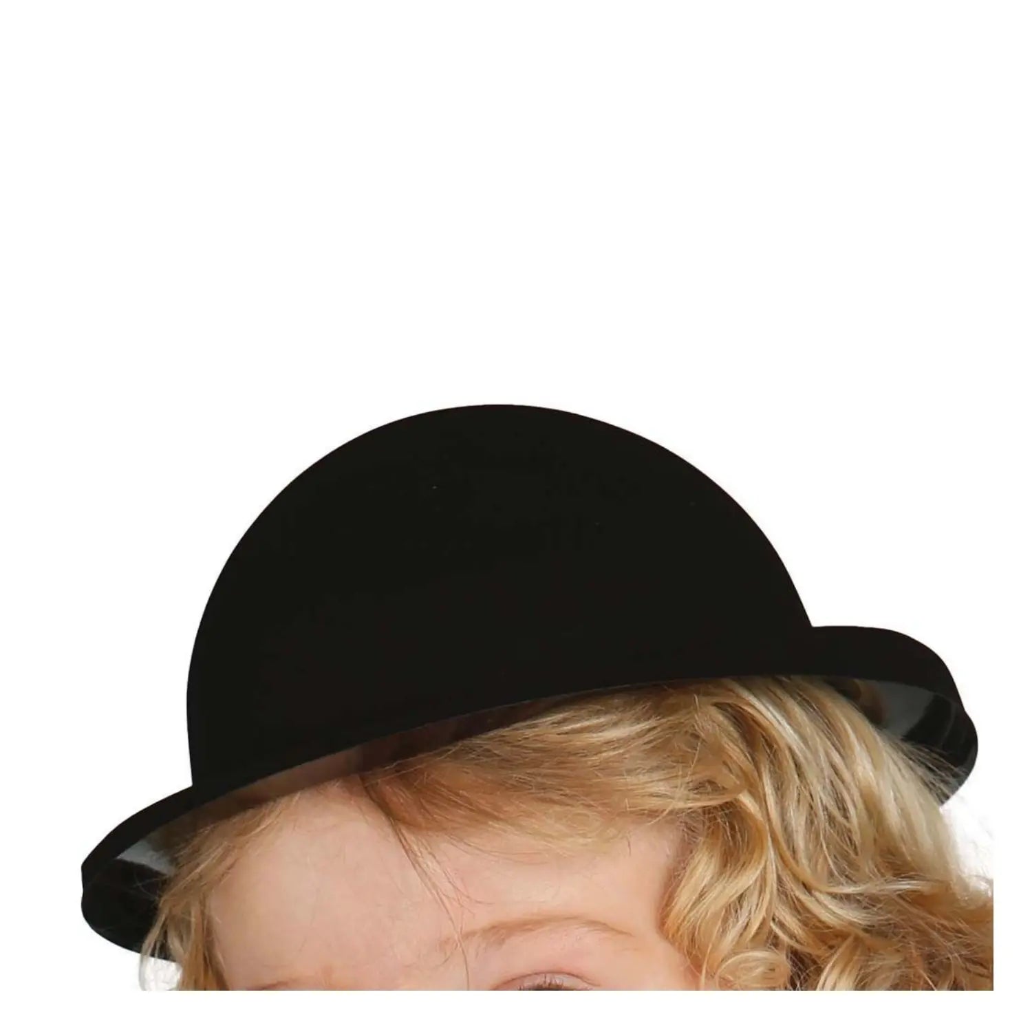 bombin negro flocado infantil para look elegante cabaret o vintage en fiestas temáticas