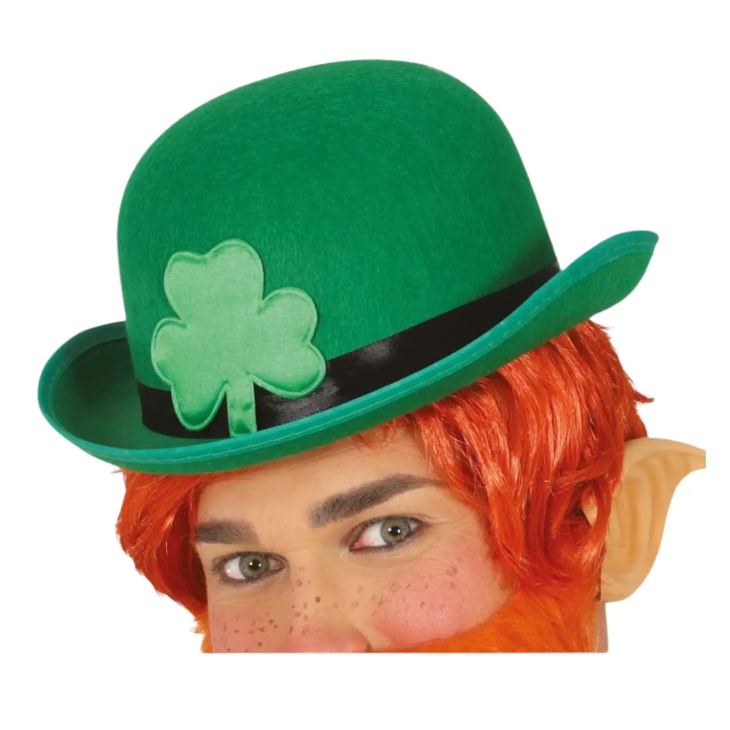 Bombín verde de San Patricio con trébol decorativo para fiesta irlandesa