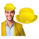 Bombín de satén amarillo sombrero elegante complemento para disfraz