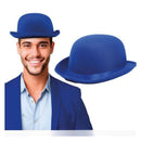 Bombín de satén azul sombrero elegante complemento para disfraz