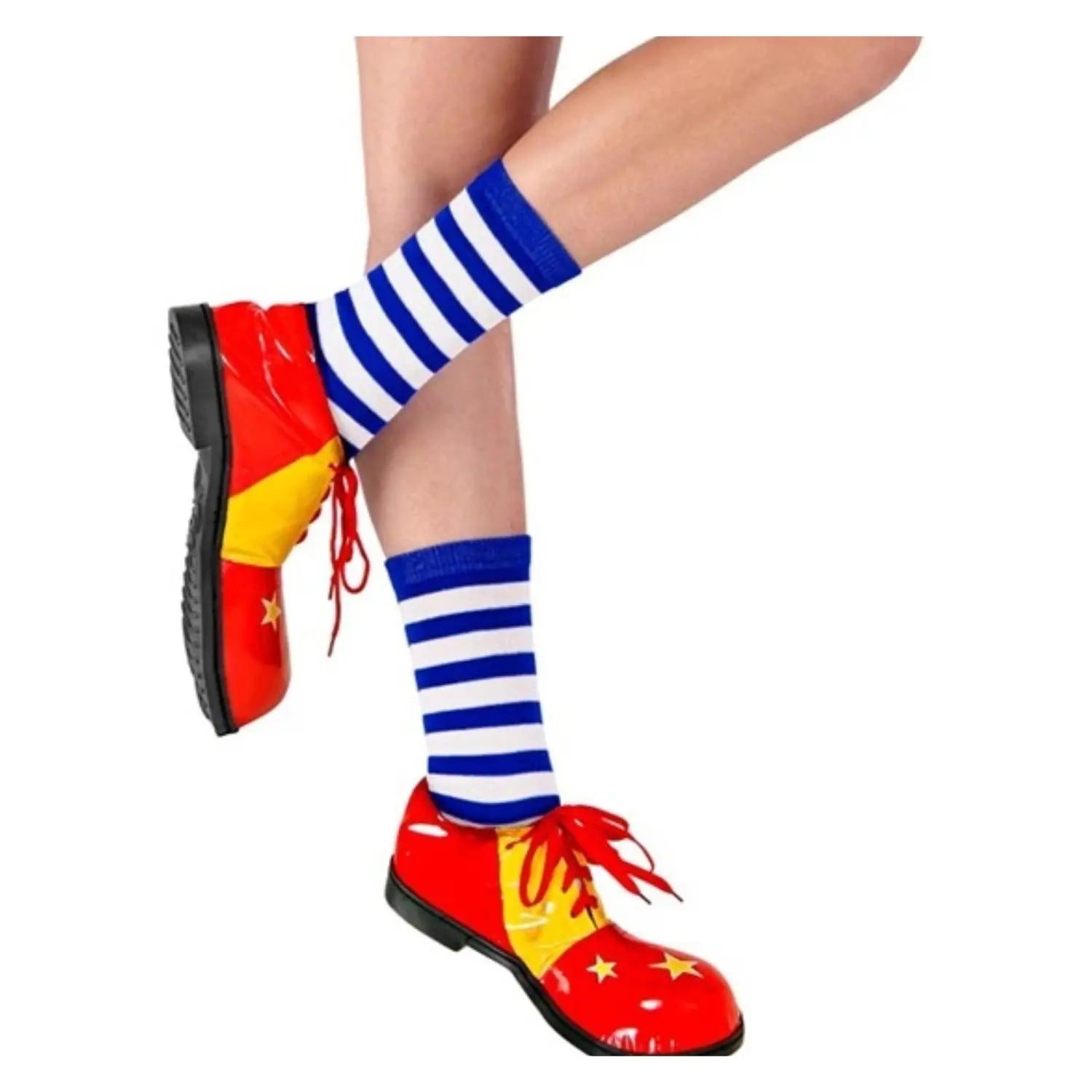 Calcetines a rayas azules y blancas para adulto, complemento para disfraces de payaso, marinero o pirata