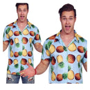 Camisa hawaiana de piñas para hombre con estampado tropical ideal para fiestas de verano y temática hawaiana