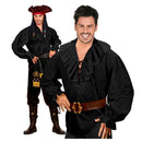 Camisa pirata negra para adulto ideal para disfraces de época