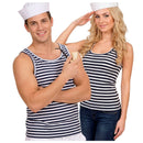 Camisa sin mangas de marinero unisex con diseño clásico de rayas marineras